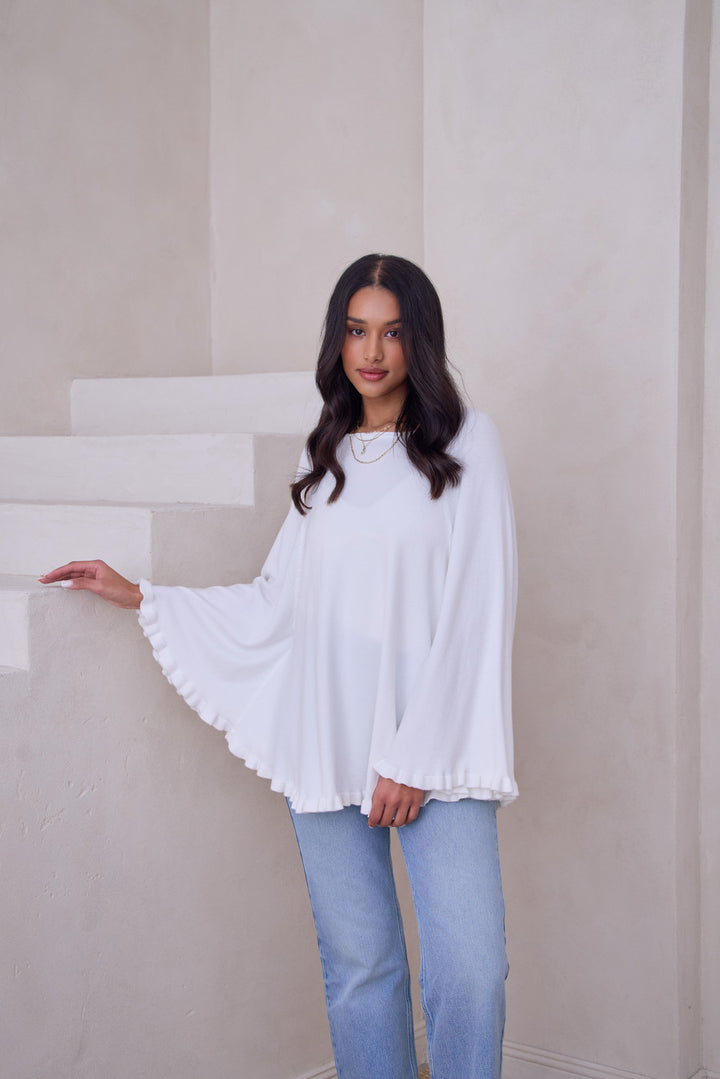 Ruffled Hem Poncho