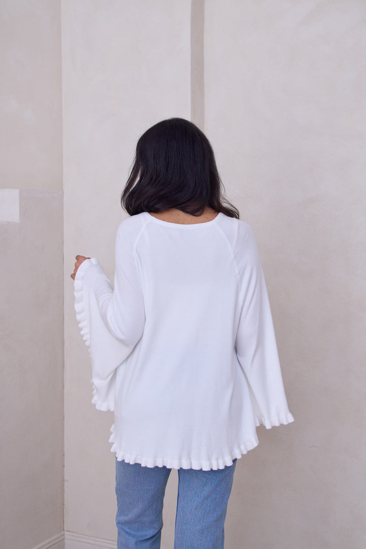 Ruffled Hem Poncho