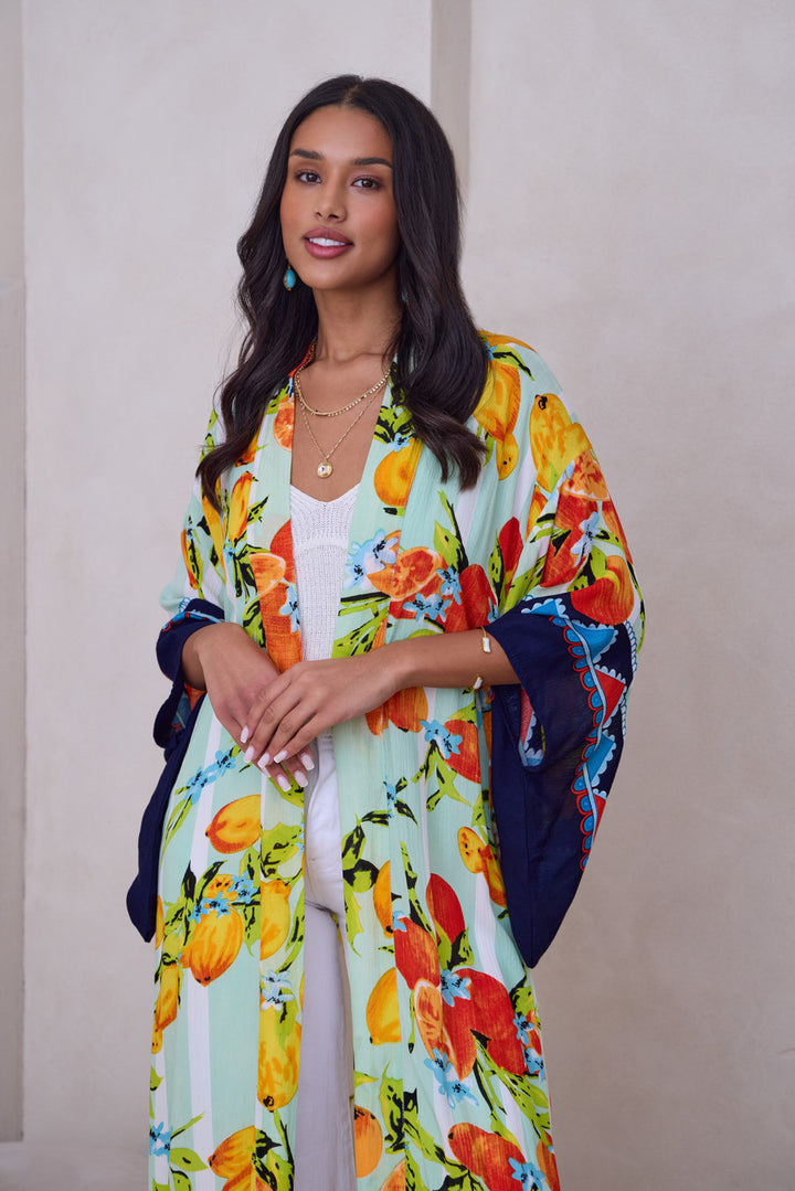 Citrus Print Kimono Long