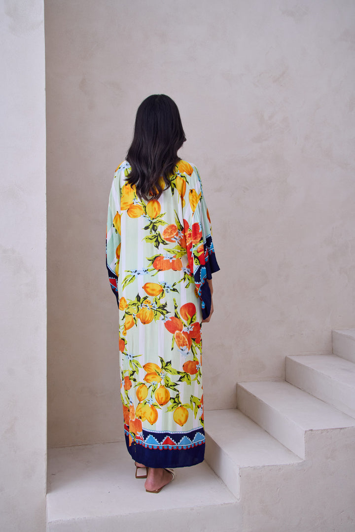 Citrus Print Kimono Long