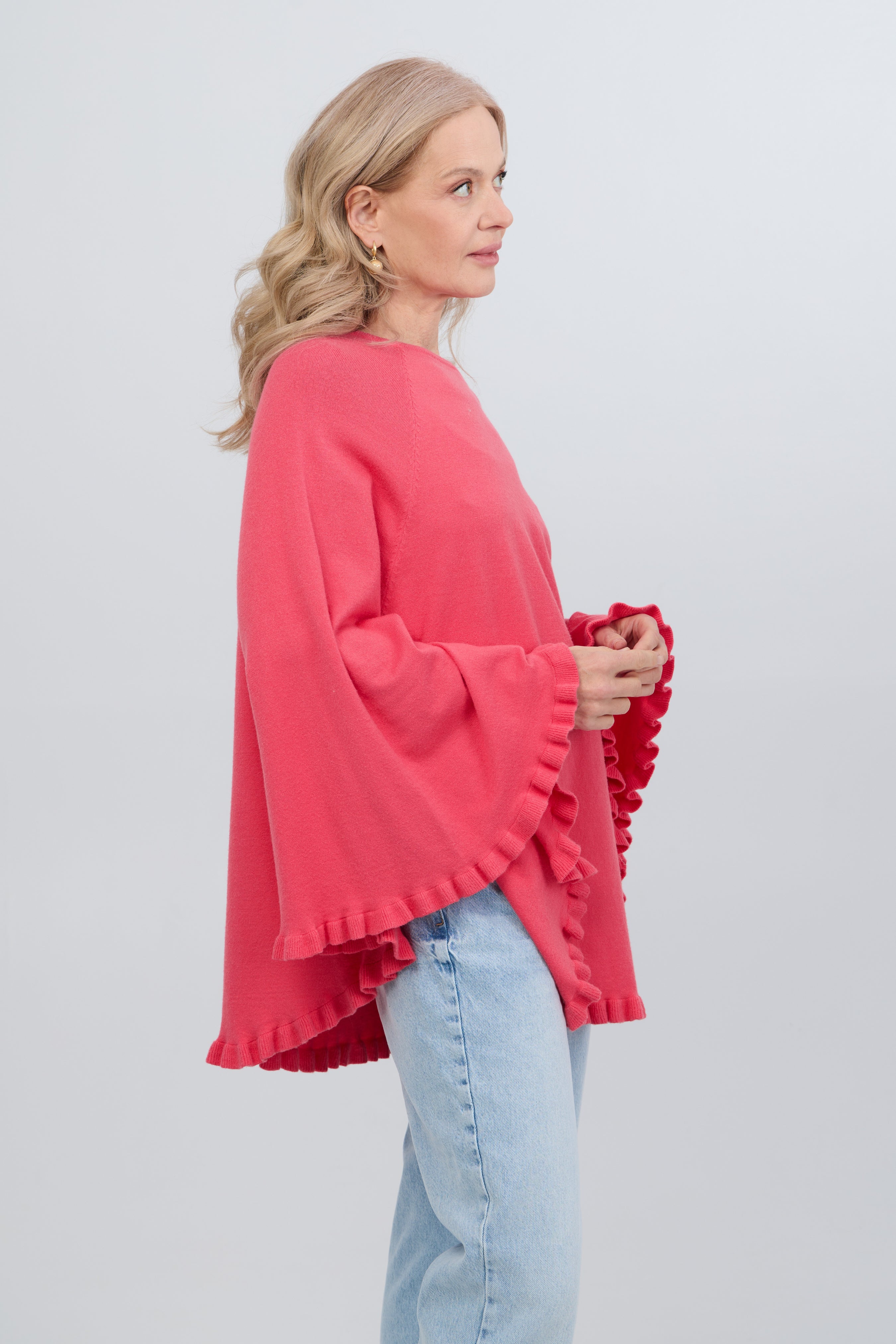 Ruffled Hem Poncho | Soft & Breezy | SAACHI