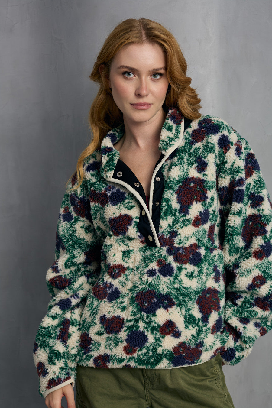 Floral Sherpa Pullover Jacket – SAACHI