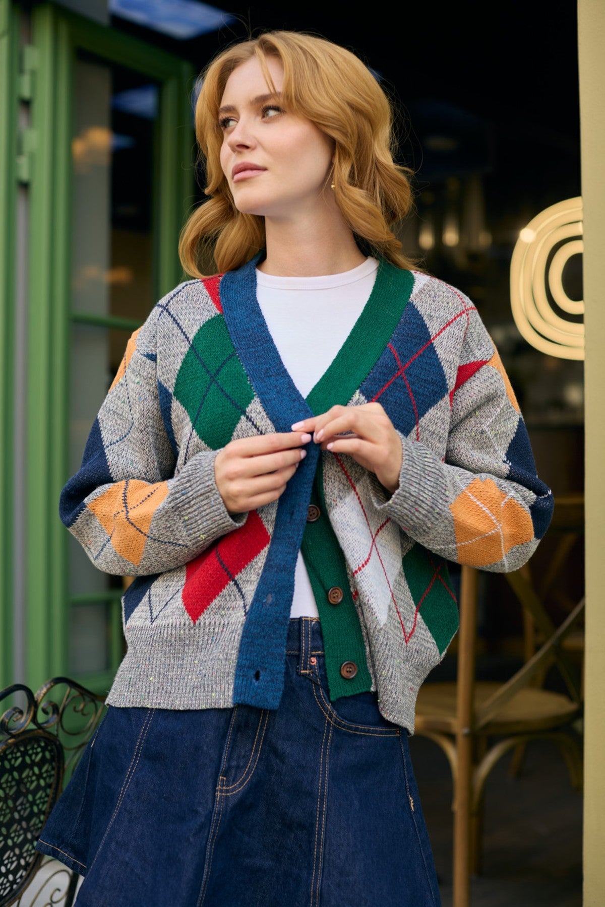 butcherproducts.ARGYLE CARDIGAN 【タグ付】 Taylor Argyle Cardigan – Alex Mill