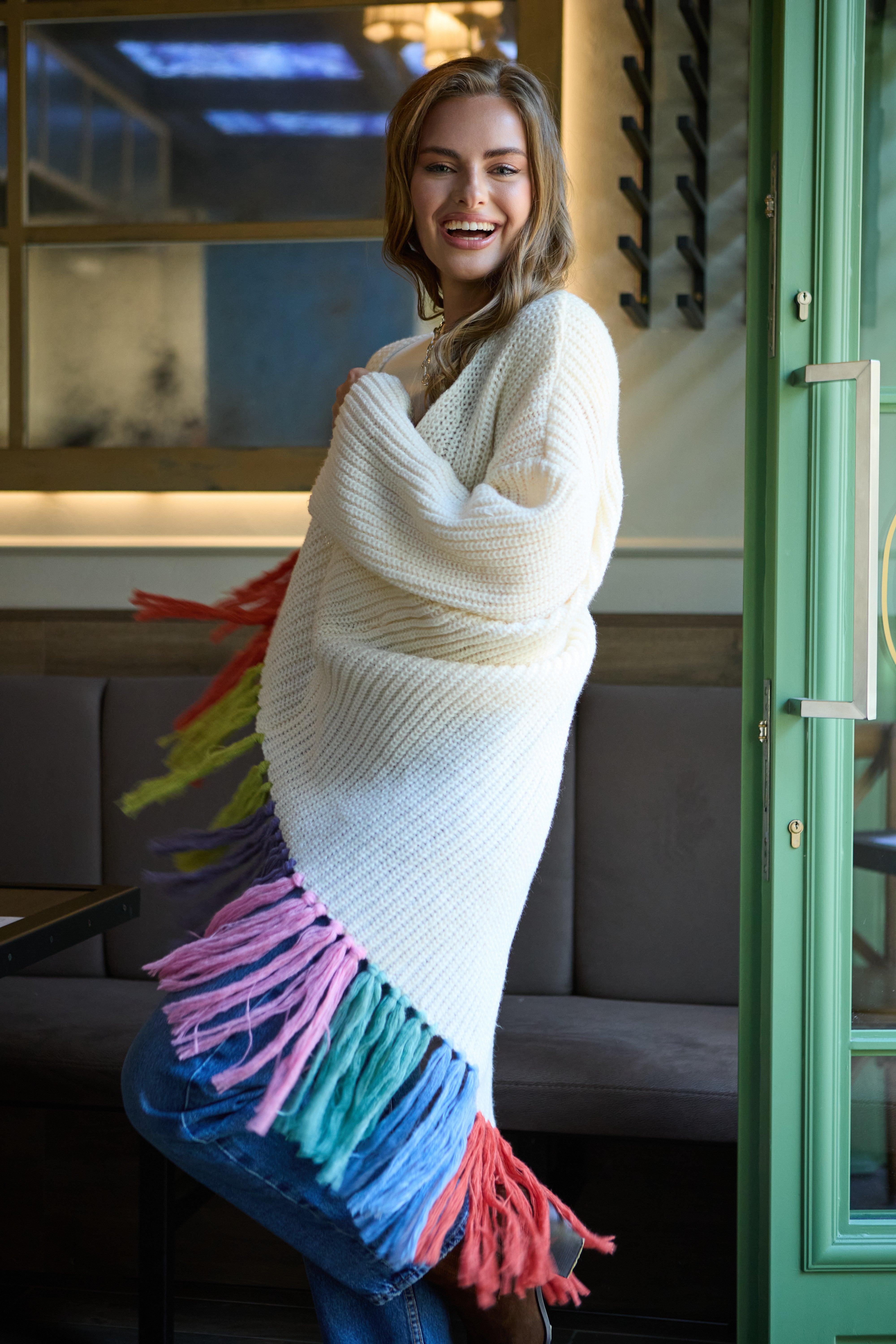 Rainbow Tassel Knit Kimono – SAACHI