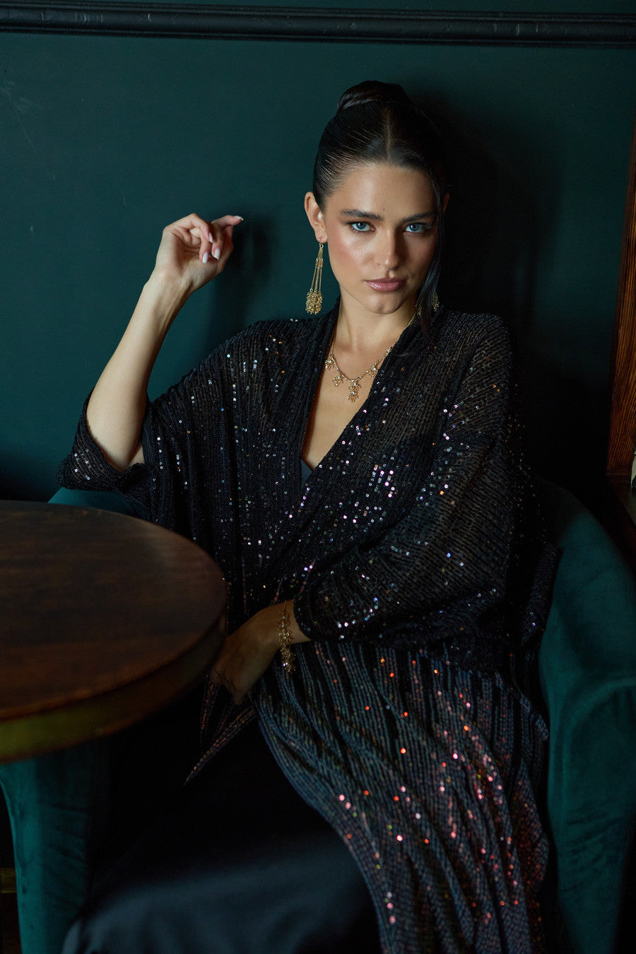 Sequin Kimono Duster Formal – SAACHI
