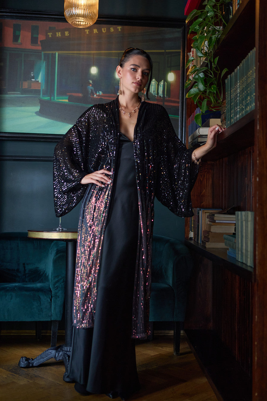 sequin kimono dress Rainbow Pride Sequin Bell Sleeve Kimono Inspired Festival Robe Plus Size Available
