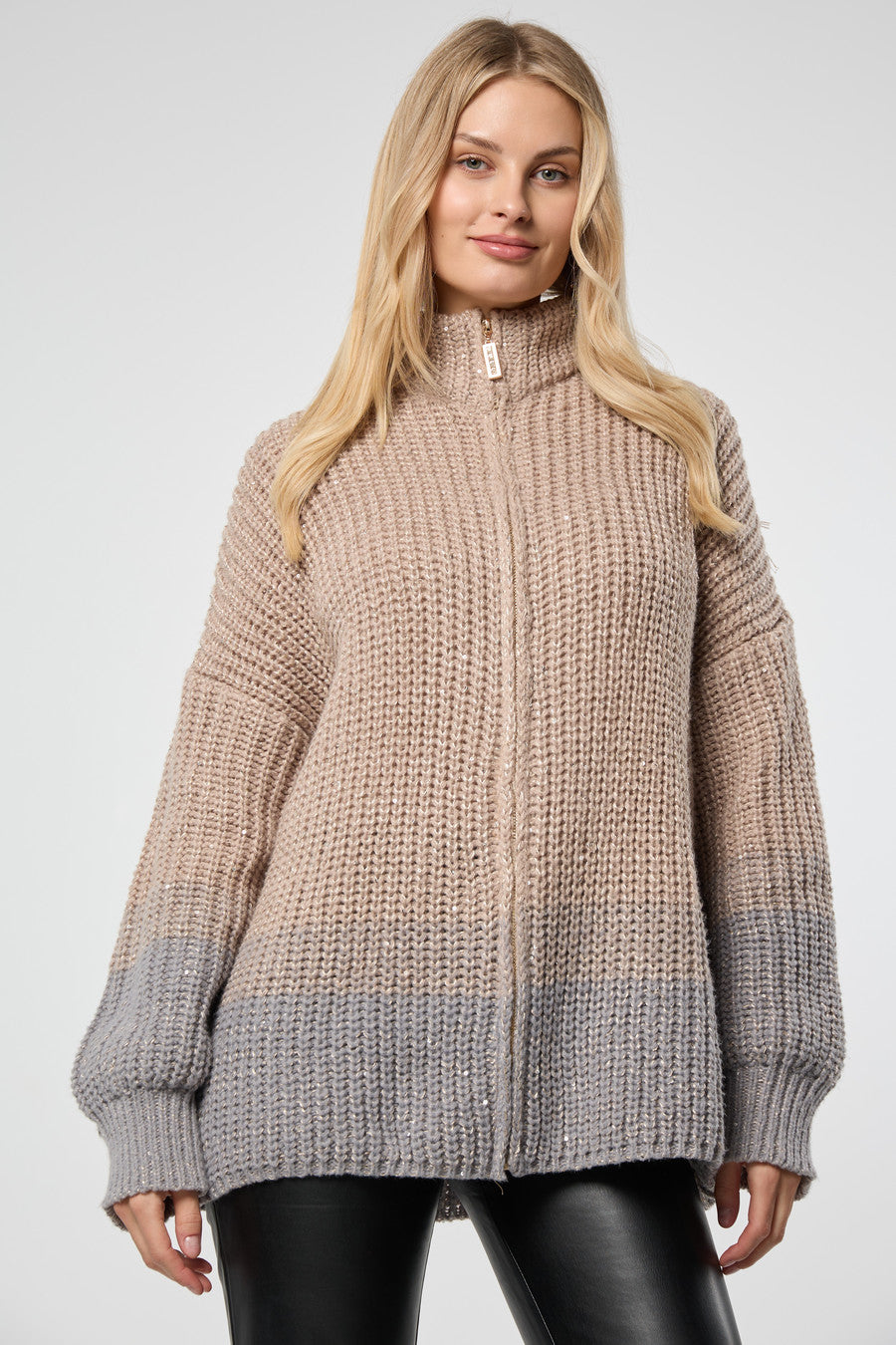 Zip Up Sequin Cardigan | SAACHI