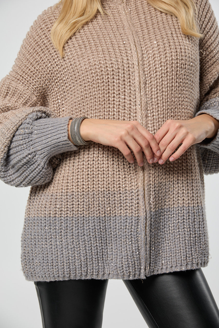 Zip Up Sequin Cardigan | SAACHI