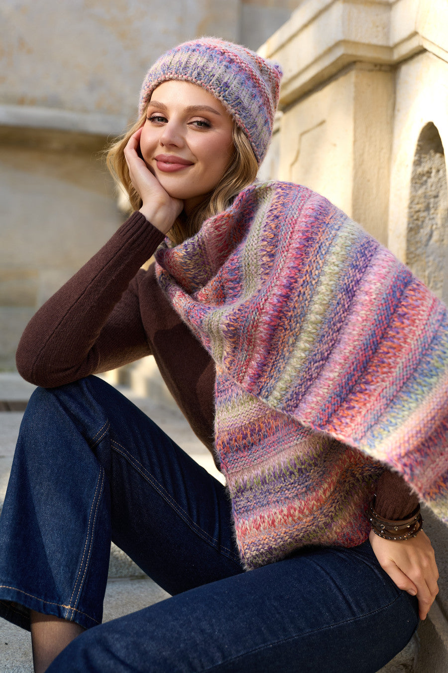Multicolored Knit Scarf – SAACHI
