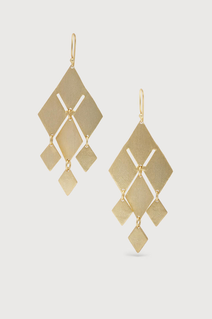 Cascading Diamond Dangle Earring Gold