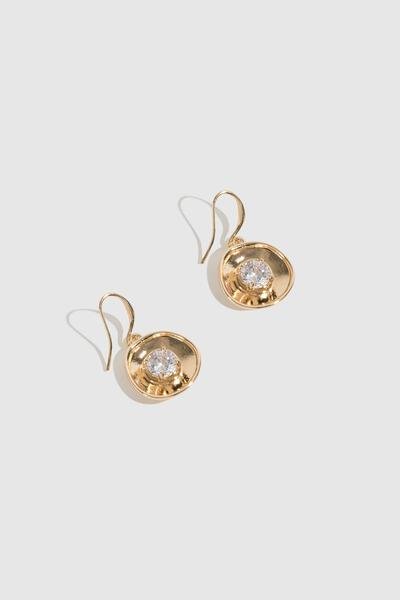 Divine Gem Drop Earrings Gold