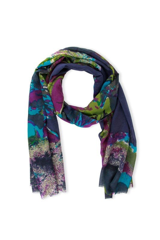 Annistyn Floral Scarf Midnight Blue