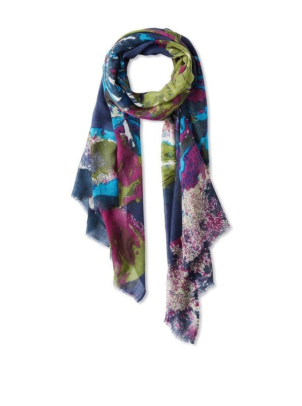 Annistyn Floral Scarf Midnight Blue