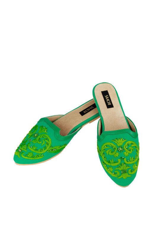 Pool Embroidered Mule Medium Sea Green