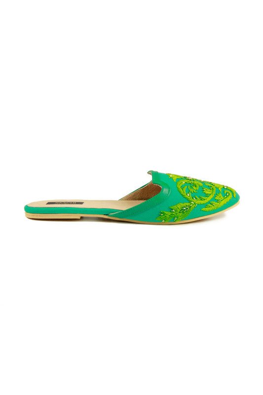 Pool Embroidered Mule Medium Sea Green