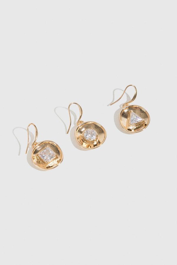 Divine Gem Drop Earrings Gold