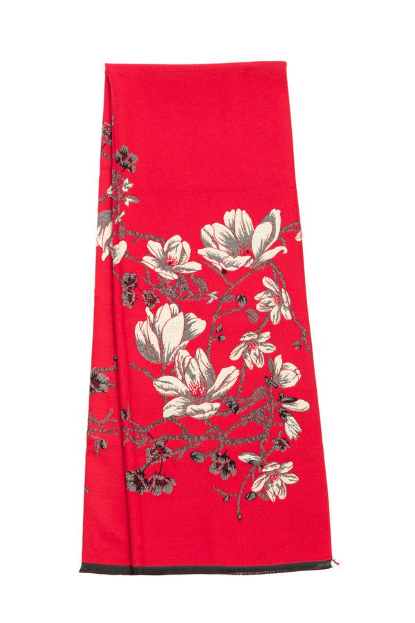 Garden Reversible Scarf Crimson