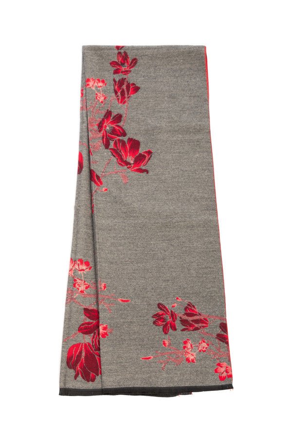 Garden Reversible Scarf Crimson