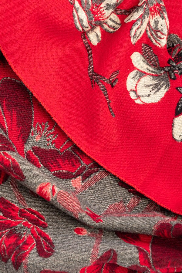 Garden Reversible Scarf Crimson