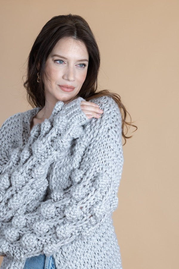 Knit Cardigan With Bauble Sleeves – SAACHI