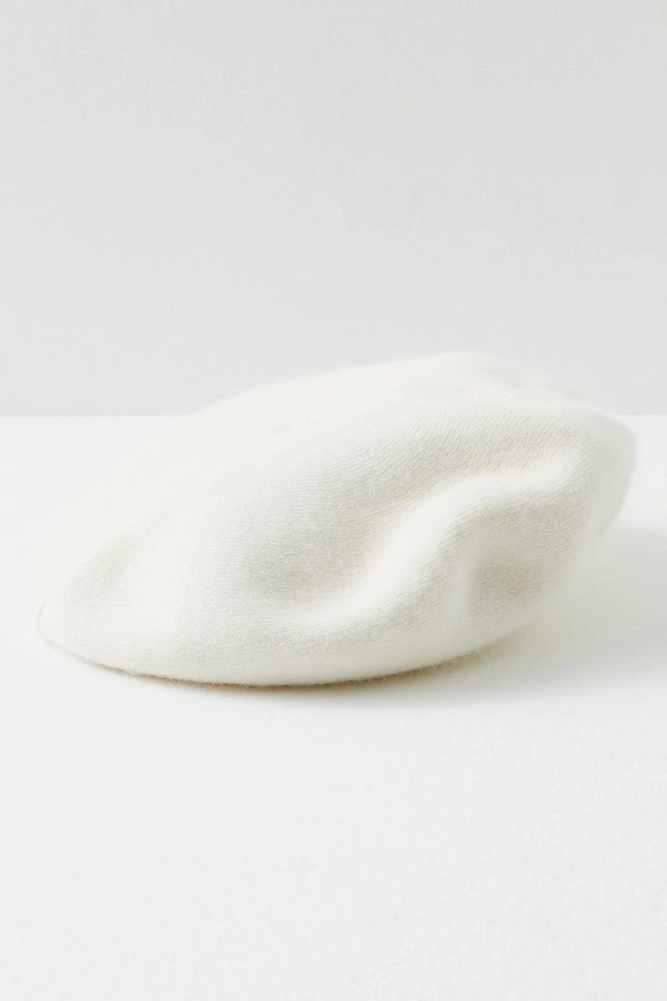 Pearl Embellished Floral Beret Ivory