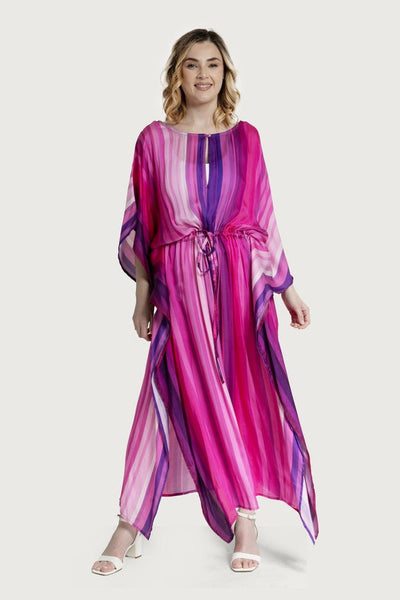 Luxury Satin Crepe kaftan style top (Black) Free Size