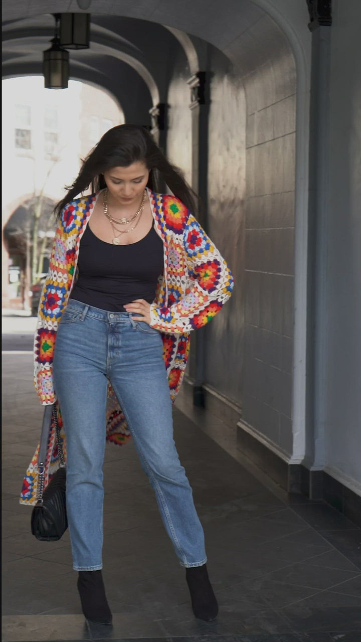 Granny Square Crochet Kimono