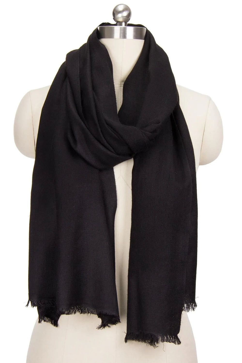 Cashmere Silk A Black Eyelash Scarf - SAACHI - Black - Cashmere