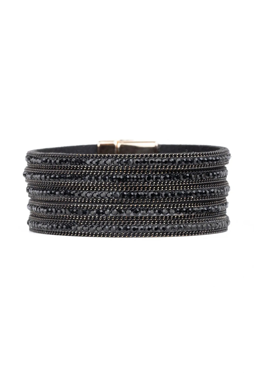 Midnight Suede Beaded Bracelet Black