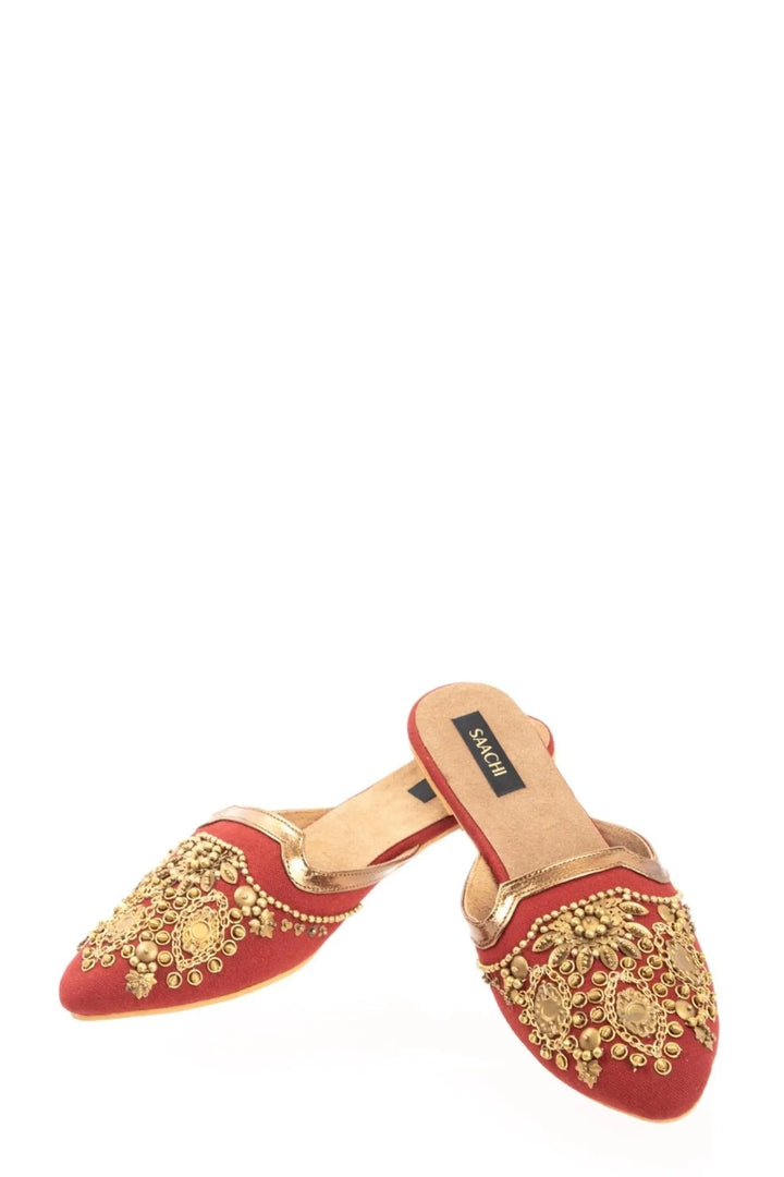 Marsala Anti Gold Mules Firebrick