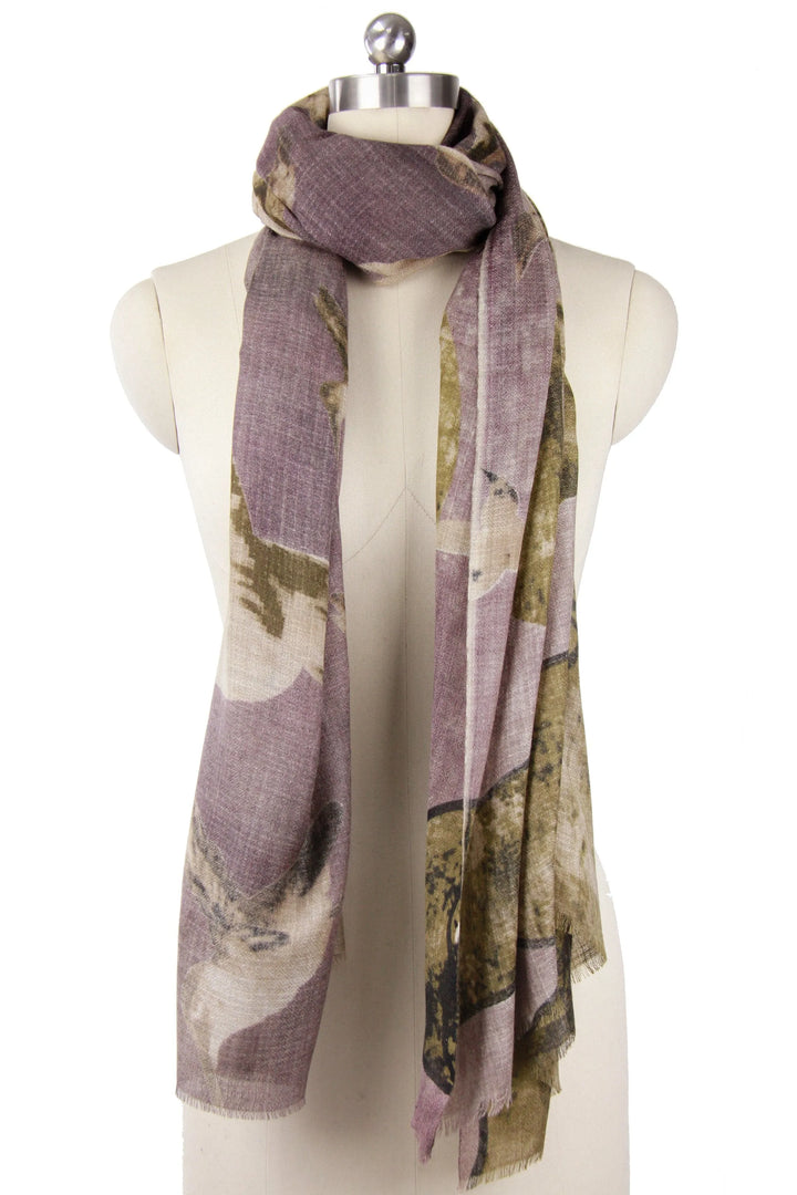 Hummingbird Printed Scarf Thistle