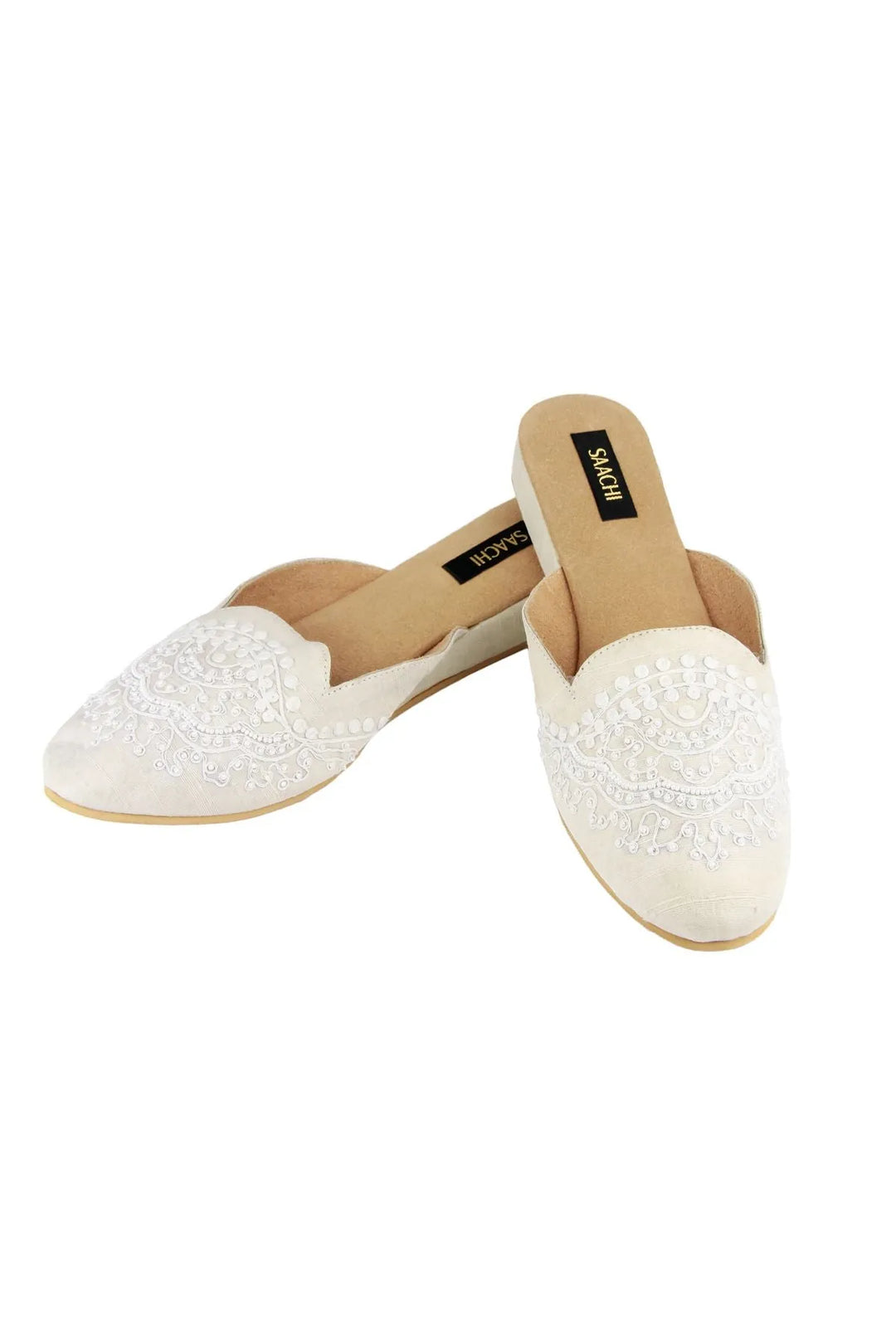 Third Eye Embroidered Mule Ivory