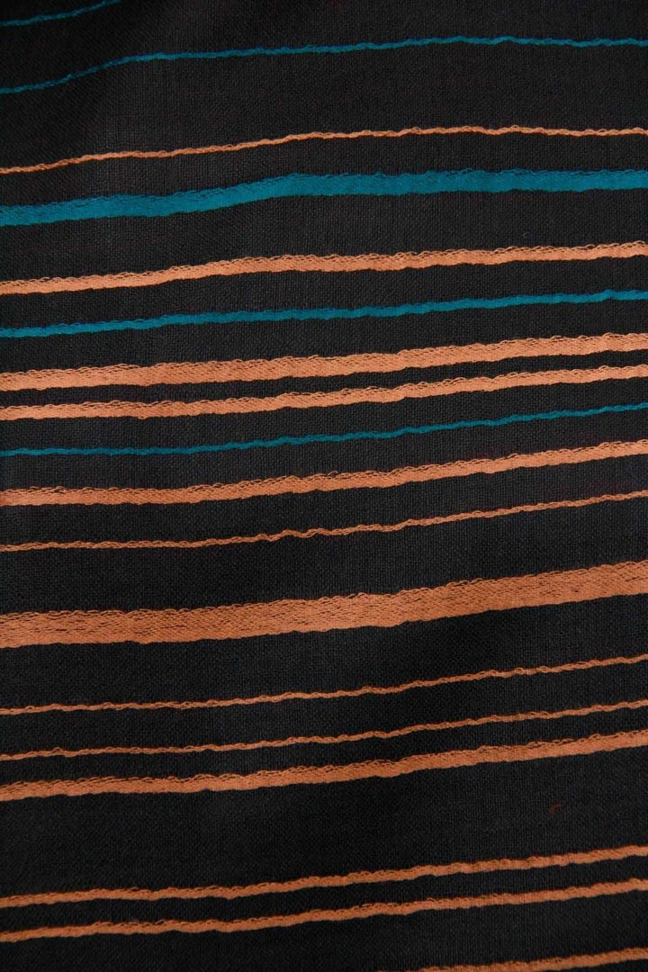 Black Multicolored Striped Scarf Black