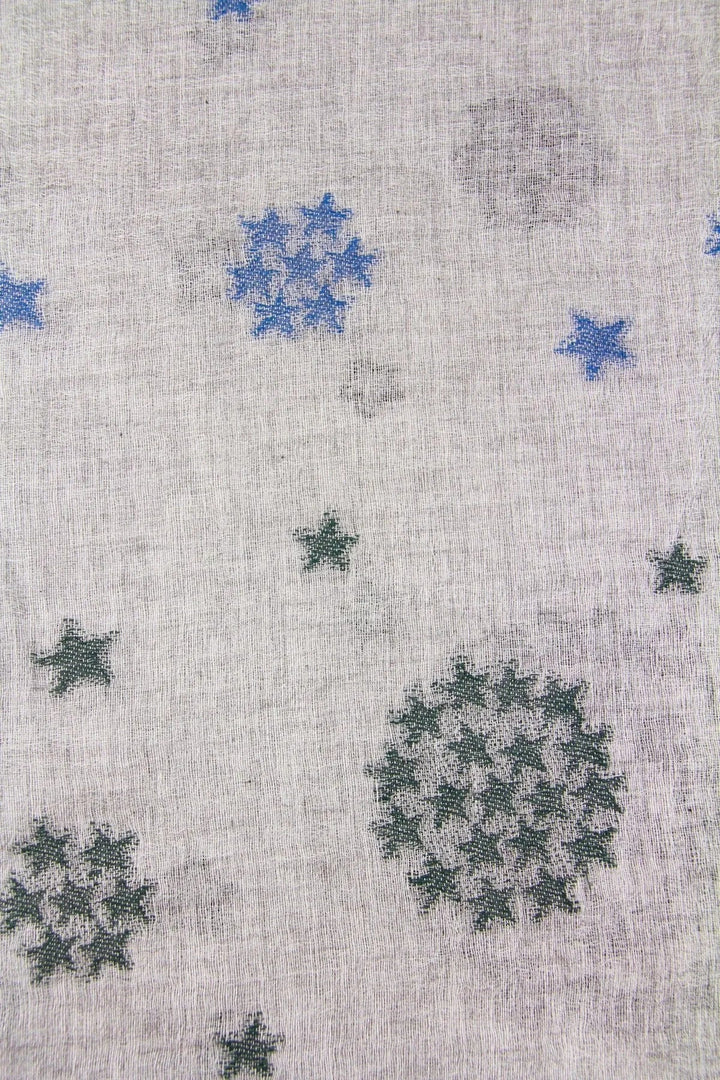 Star Constellation Grey Scarf White Smoke