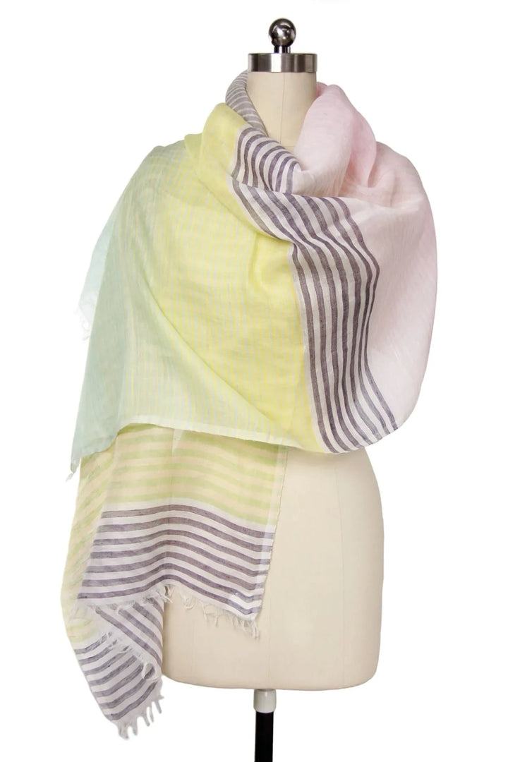 Zebra Spring Multi Stripe Scarf Light Multi