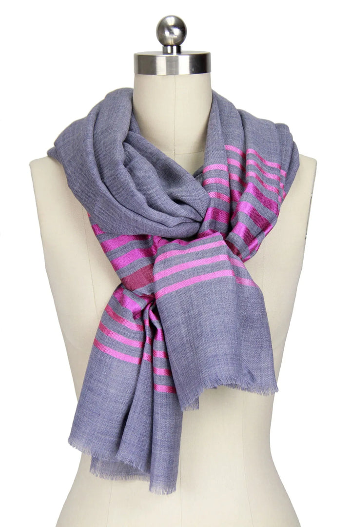 Metallic Striped Scarf Light Slate Gray