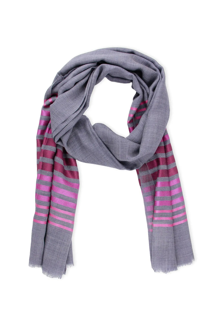 Metallic Striped Scarf Light Slate Gray