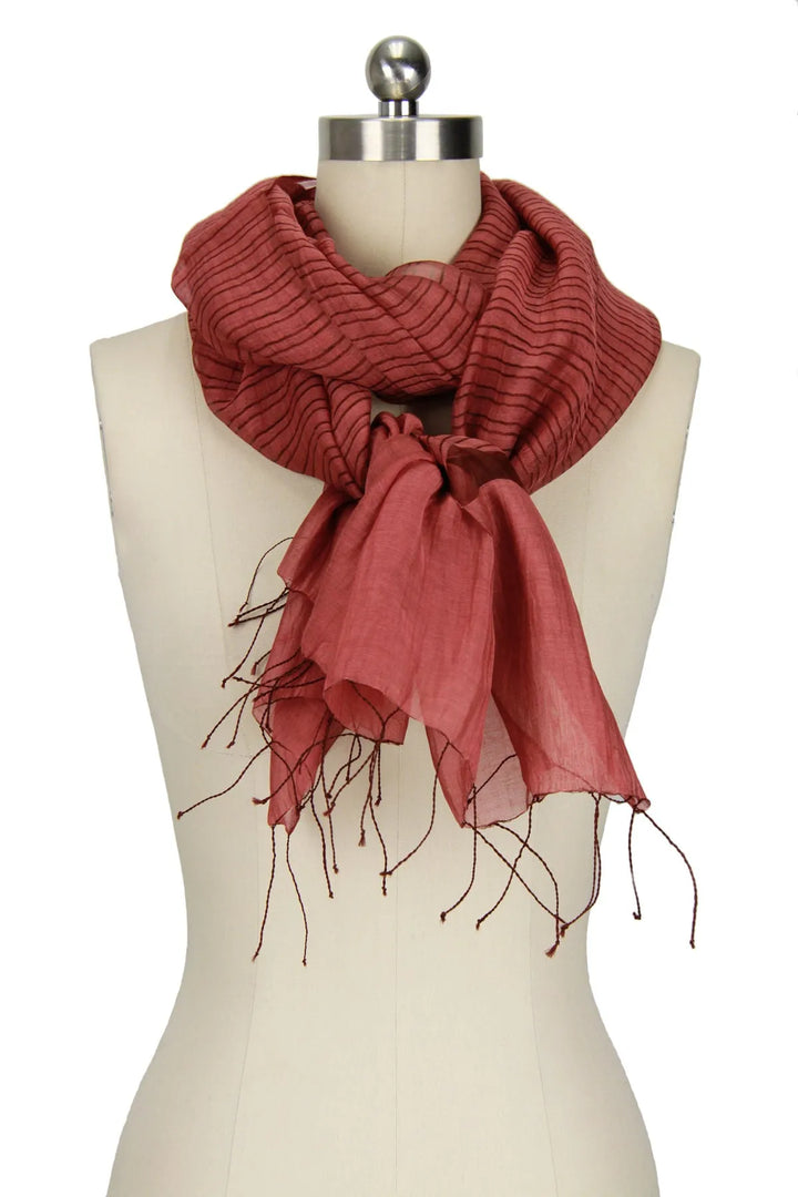 Dua Silk Scarf Indian Red