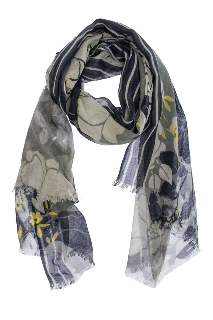 Dark Green Floral Scarf Dark Khaki