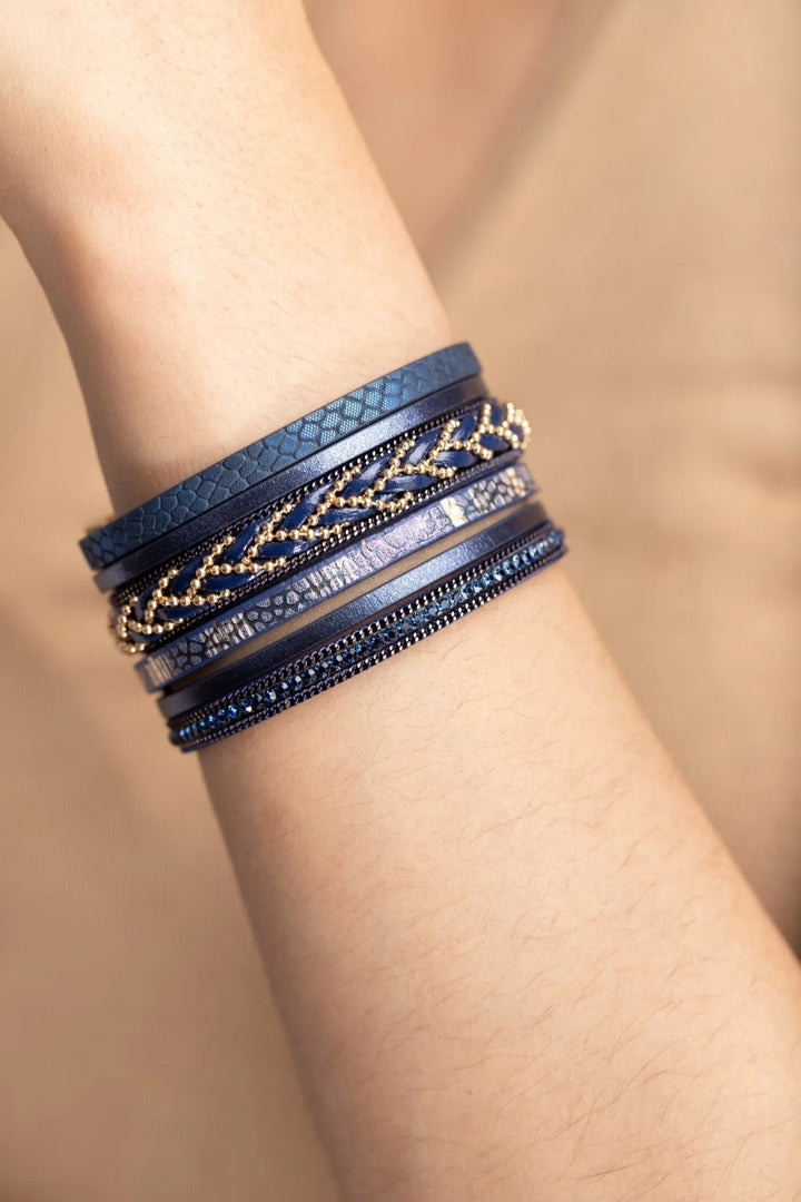 Livio Braided Multi-Strand Bracelet Navy