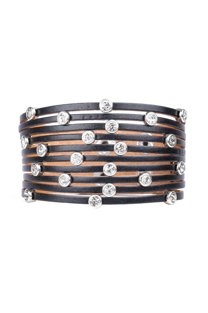 Studded Vegan Starry Night Bracelet Black