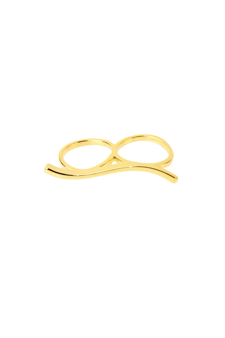 Double the Bar Ring Gold