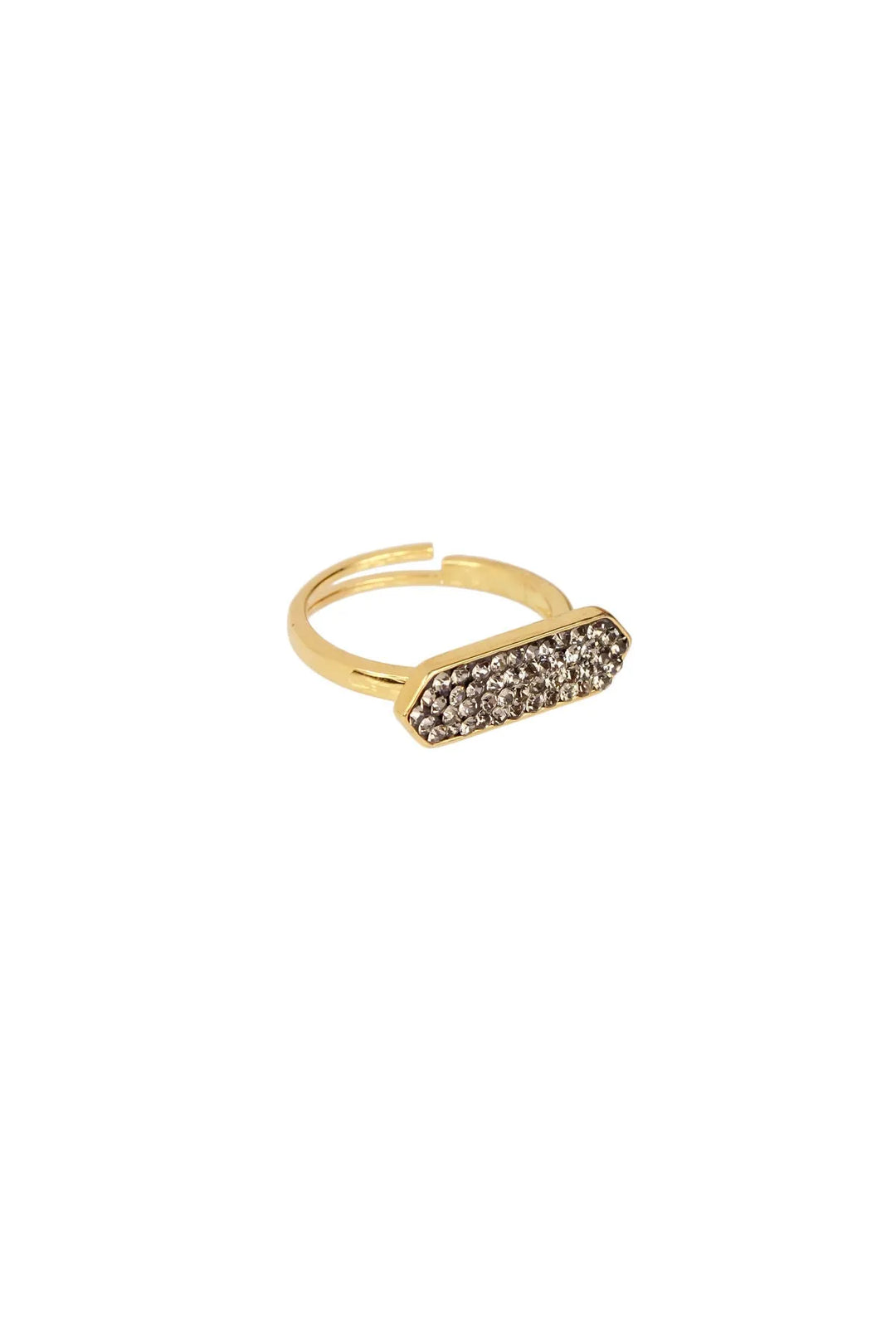 Crystal Bar Gold Plated Ring Gold