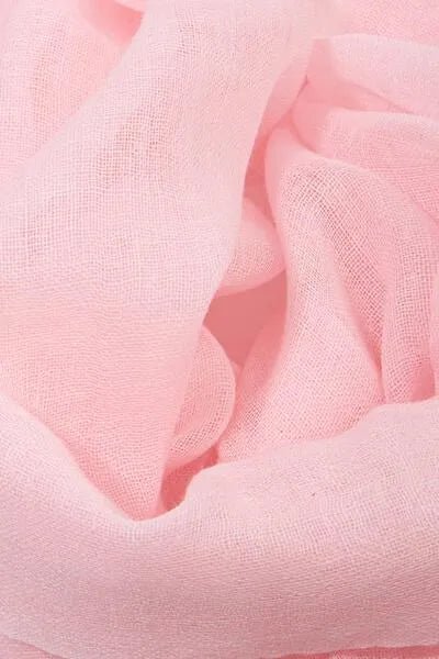 Woolen Fringe Scarf Pink