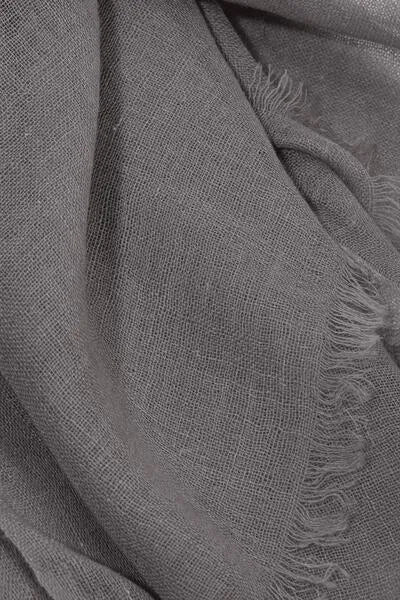 Woolen Fringe Scarf Gray