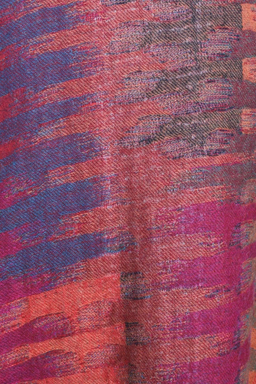 Cotton Retro Striped Fringe Long Jacket Pale Violetred