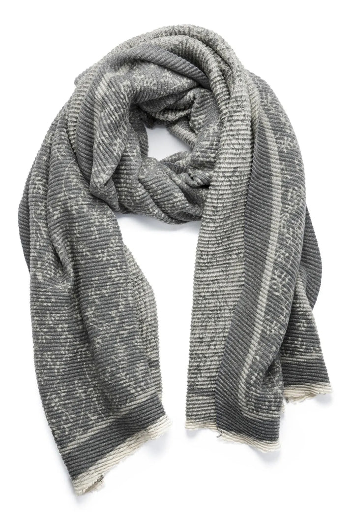 Crinkle Floral Reversible Scarf Slate Gray