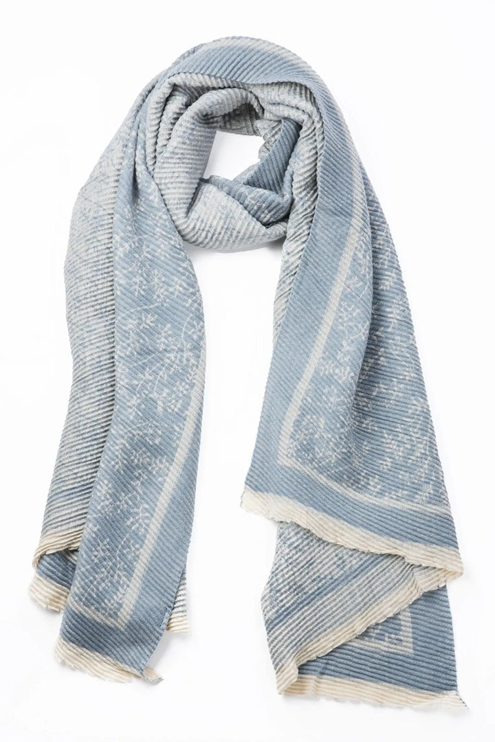 Crinkle Floral Reversible Scarf Grey