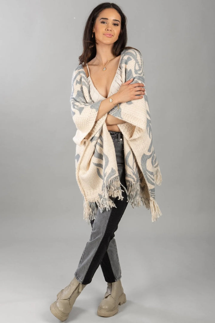 Elora Knit Tassel Kimono Corn Silk