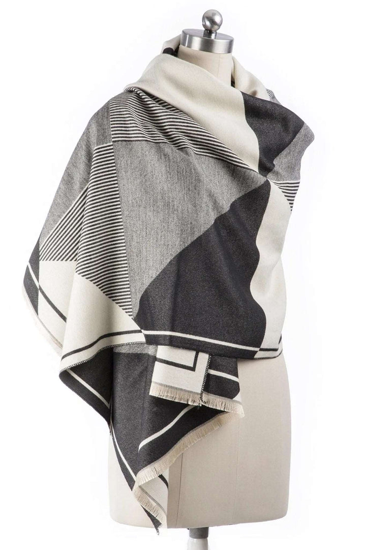 All About the Angles Reversible Scarf - SAACHI - Gray - Scarves